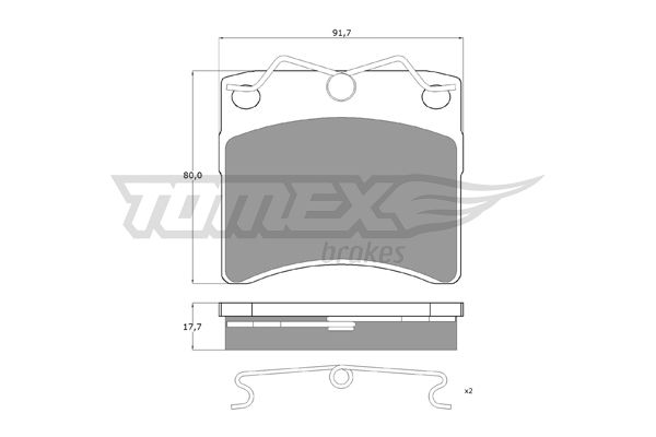 TOMEX BRAKES Комплект тормозных колодок, дисковый тормоз TX 10-64